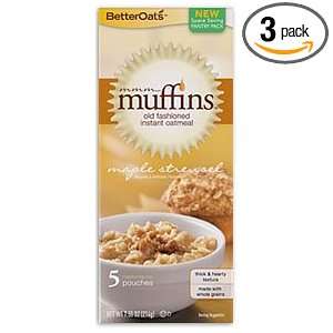 mmmMuffins Old Fashion Instant Oatmeal, Maple Streusel, 5 Pouches per 