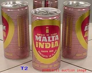 INDIA MALTA 10 OZ BEER CAN CERVECERA PUERTO RICO #T2  