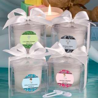 60   Personalized Baptism / Christening Candle Favors  