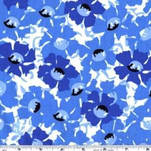   Flower Blue Fabric By The Yard mark_lipinski Arts, Crafts & Sewing