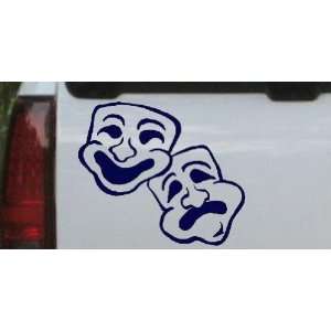 Navy 10in X 8.8in    Drama Theater Masks Other Car Window Wall Laptop 