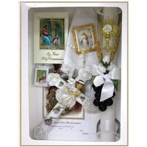  Boxed First Communion Gift Set   Spanish   Rosary Necklace 