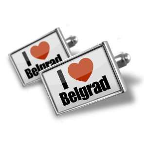  Cufflinks I Love Belgrade region Serbia   Hand Made 