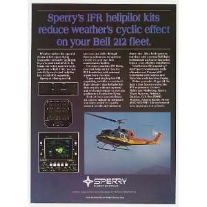  1982 Bell 212 Helicopter Sperry IFR Helipilot Radar Print 