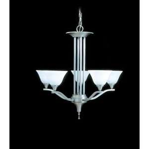 Bellevue Chandelier   9305   Brushed Stainless with Polished Nickel 
