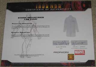 IRON MAN Original Prop TONY STARK Movie Costume Lab Coat/Outfit 