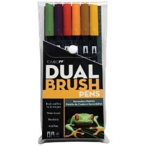  Tombow Dual Brush Pen Se,t 6 Pack, Secondary Office 