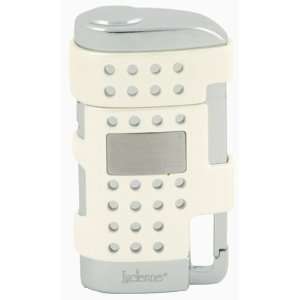  White Pearl Avalanche Twin Torch Flame Lighter with built 