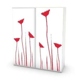    Poppy roses Decal for IKEA Pax Wardrobe 2 Doors