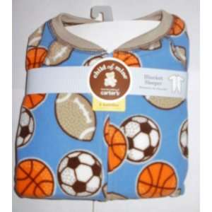    Carters Footed Pajamas Blanket Sleeper 3T  Sports Print Baby