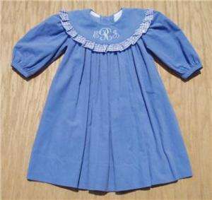 Boutique Chabre Bailey Boys Monogrammed Blue Dress 2T 2  