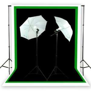  Photography Video Light Kit 3 DOUBLE Muslins Backdrop ChromaKey B/W 
