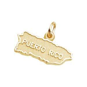    Rembrandt Charms Puerto Rico Charm, Gold Plated Silver Jewelry