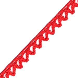  Venus Ribbon L04455 RED 1/2 Inch Cotton Cluny Edge, 5 Yard 