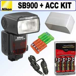  Nikon SB 900 AF Speedlight Flash + Accessory Kit Camera 