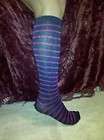 Blue Dark Pink Sparkle Glitter Striped(Adult 9 11)School Girl Knee 
