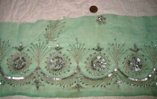HKK Vintage Antique Border Sari Trim Lace Ribbon SEQUINS TA SD456 