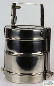 TIFFIN CARRIER/ LUNCH BOX 2 Tier Stainless Steel 4.5 NEW 