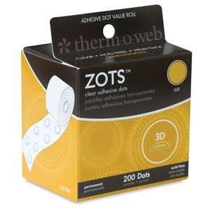  Therm O Web ZOTS Clear Adhesive Dots   3D ZOTS, Pack of 