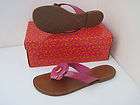   Tory Burch Breely Leather Thong Thora Flip Flop Fuschia Pink Sandal 7