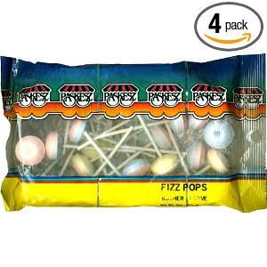 Paskesz Lollypops, Fizz Lollypops Wrapped, 9 Ounce Bags (Pack of 4 