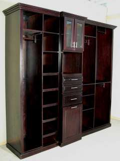 Solid Dark Cherry Sectional Bedroom Closet w/ Drawers bcl001  