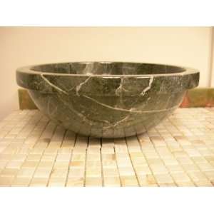  Green marble bathroom sink Drop In with Flat Rim or Above 