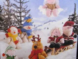 Butterick 5731 Holiday Beany Buddies Pattern Santa Unc Christmas Angel 