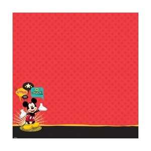  Disney Glittered Thermography Paper 12X12 Mickey Family 