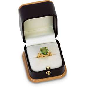 Handcrafted Beechwood Single Ring Jewelry Box Engagement Proposal 