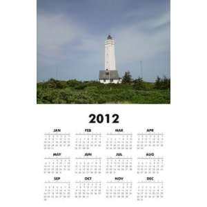  Denmark Lighthouse 2012 One Page Wall Calendar 11x17 inch 