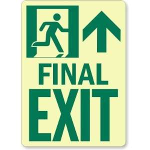 GlowSmart Directional Exit Sign, Final Exit, Up Arrow Glow 