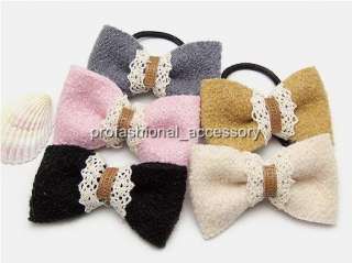KH042 Korean Style Chic Fabric Ribbon Bow Hair Tie Band  