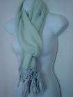 NEW $58 FREE PEOPLE Angora Baby Blue Long Knit Scarf w Knot Fringe 