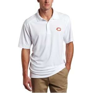 NFL Chicago Bears Mens Drytec Genre Polo Knit Short Sleeve Top, White 