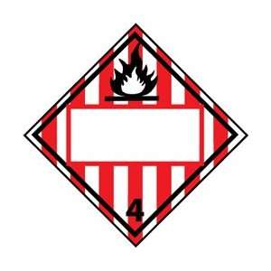 DL62BR   Placard, Flammable Solid 4, Blank, 10 3/4 X 10 3/4, .050 