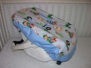 New Infant Car Seat Cover made/w Teddy John Deere Fabric