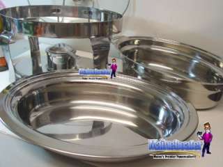   Quart Oval Stainless Steel Mirror Chafing Catering Chafer Dish  