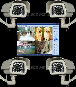 4Pcs CCTV 480TVL Sony 1/3 CCD waterproof IP Net Camera  