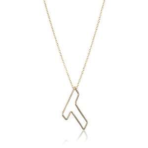  Gauge Gold Filled Bubble Monogram Mini T Pendant Necklace 