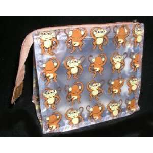  Monkey Monkies Travel Make up Bag Vinyl Cosmetic Beauty