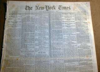   War newspaper SHERMANS MARCH THROUGH GEORGIA Begins   NY Times  
