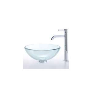  Kraus Above the Counter 14 inch Clear Glass Vessel Sink 