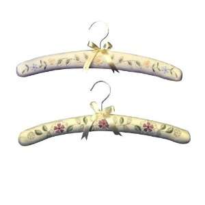  Pack 2 Cream Embroidered Coathangers