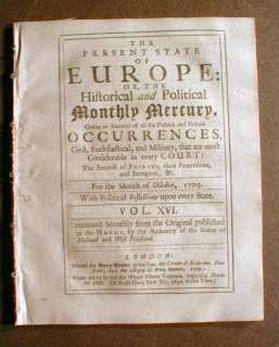 1701 newspaper Colonial American QUEEN ANNES WAR of Spanish 