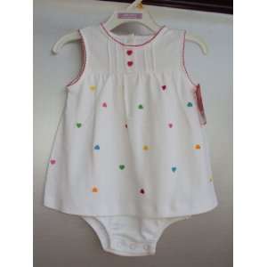   Everyday Easy 1 piece Sleeveless Cotton Sunsuit White Hearts 6 Months