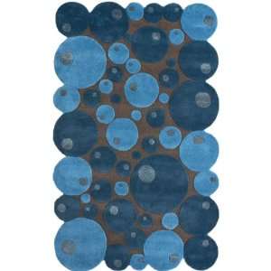    Tufted Wool NEW Area Rug Modern Blue 4x6 Bubbles Furniture & Decor