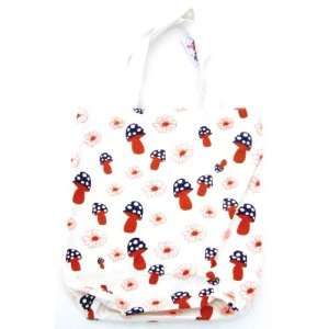  Mushroom Flowers Tote Bag with Inside Pocket Cotton Canvas 