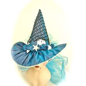  Annabel Lee Blue Silk Sea Witch Hat FREE USA SHIPPING 