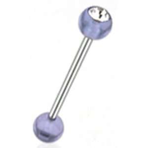 Light Blue Acrylic Tongue Ring Piercing Barbell with Clear 